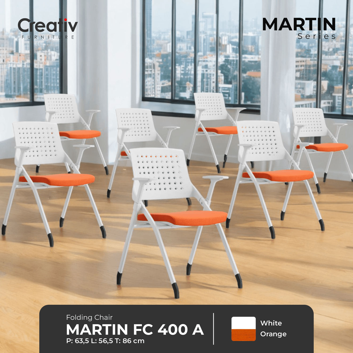 Creativ Furniture_Martin FC 400 A_Folding Chair_Kursi Lipat_Kursi_Kursi Sekolah_Kursi Belajar_Kursi Kuliah_Ruang Kelas_Ruang Sekolah_Ruang Kerja