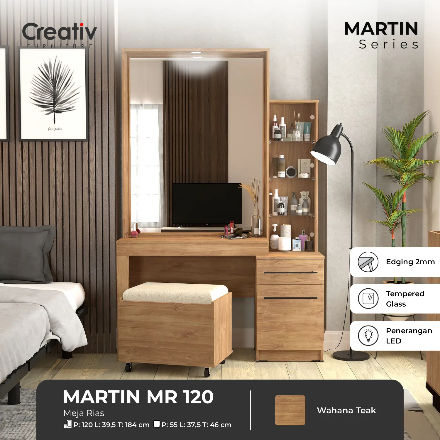 Martin MR 120_Meja Rias_Ruang Tidur_Meja Dandan_Meja Make Up_Creativ Furniture