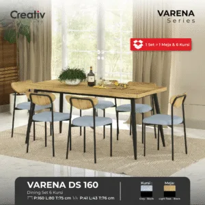 Varena DS 160_Dining Set_Meja Makan_Kursi Makan_Set Meja dan Kursi Makan_Meja Ruang Makan_Ruang Dapur_Creativ Furniture
