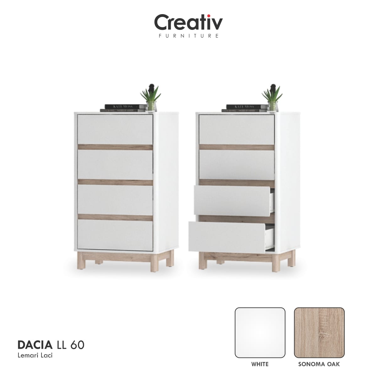 4. DACIA LL 60 merupakan lemari laci minimalis yang dilengkapi empat (4) laci dengan pintu handleless. Tampilan Dacia isitimewa dengan rounded corner pada sisinya. 4. DACIA LL 60 merupakan lemari laci minimalis yang dilengkapi empat (4) laci dengan pintu handleless. Tampilan Dacia isitimewa dengan rounded corner pada sisinya.