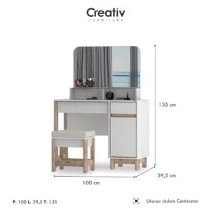 Dacia MR 100_Meja Rias_Meja Dandan_Meja Kaca_Meja Kamar_Ruang Kamar_Kamar Tidur_Creativ Furniture