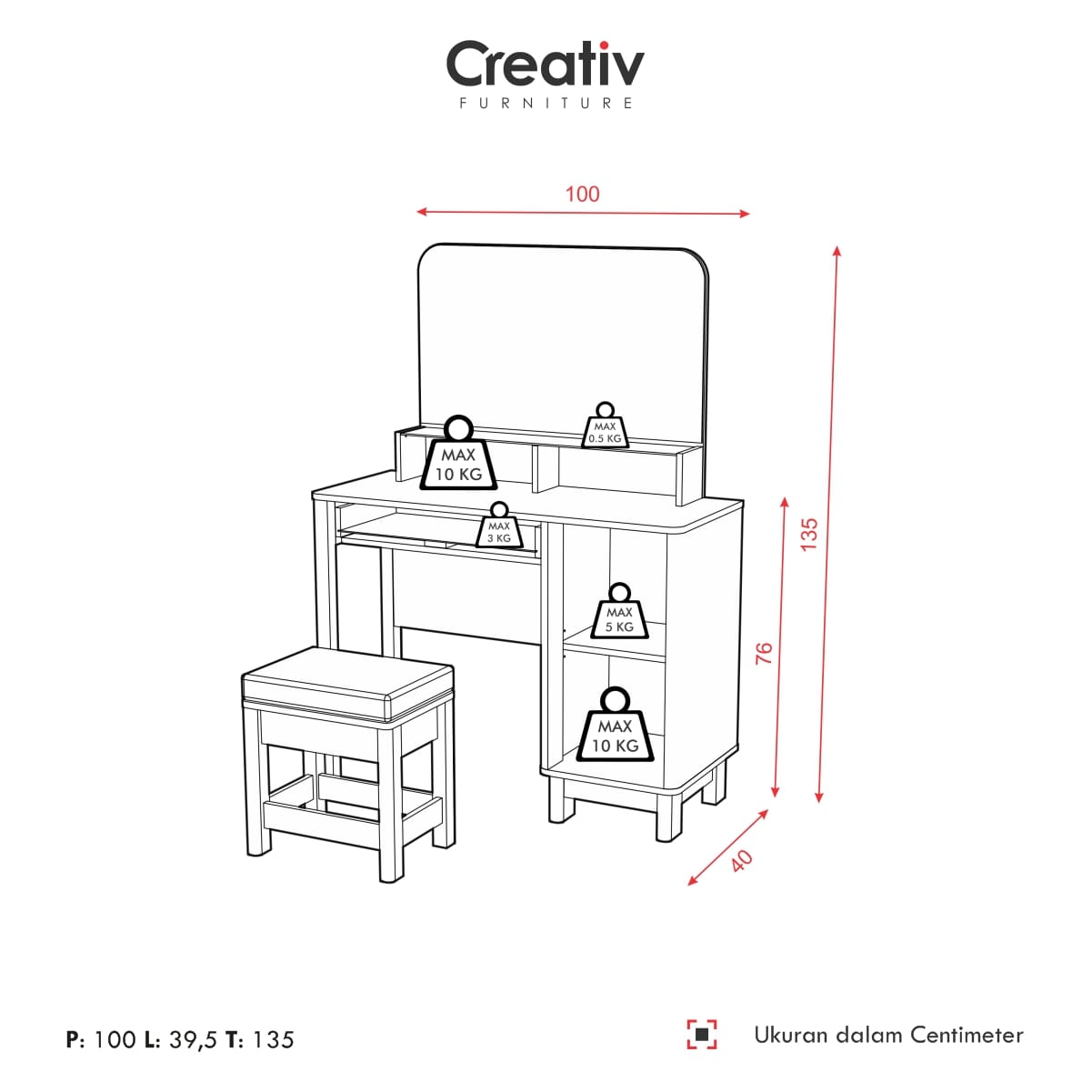 5. Dacia MR 100_Meja Rias_Meja Dandan_Meja Kaca_Meja Kamar_Ruang Kamar_Kamar Tidur_Creativ Furniture 5. Dacia MR 100_Meja Rias_Meja Dandan_Meja Kaca_Meja Kamar_Ruang Kamar_Kamar Tidur_Creativ Furniture
