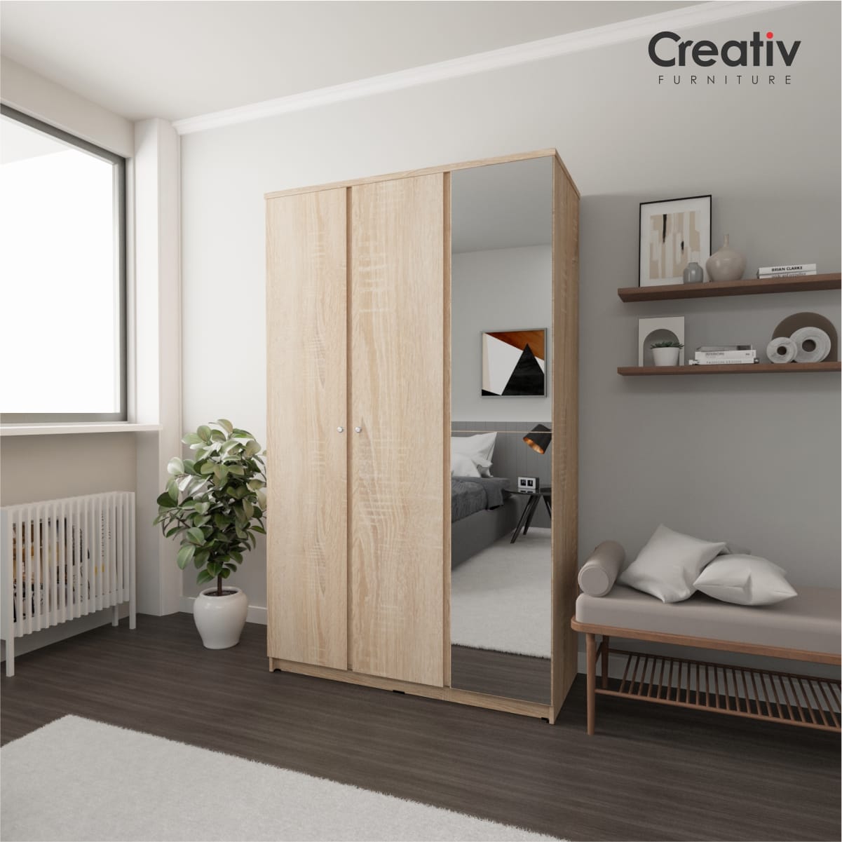 Lemari Pakaian_Lemari Baju_Lemari_Lemari Kamar Tidur_Lemari Pakaian 3 Pintu_Acura LP 300_Activ Furniture