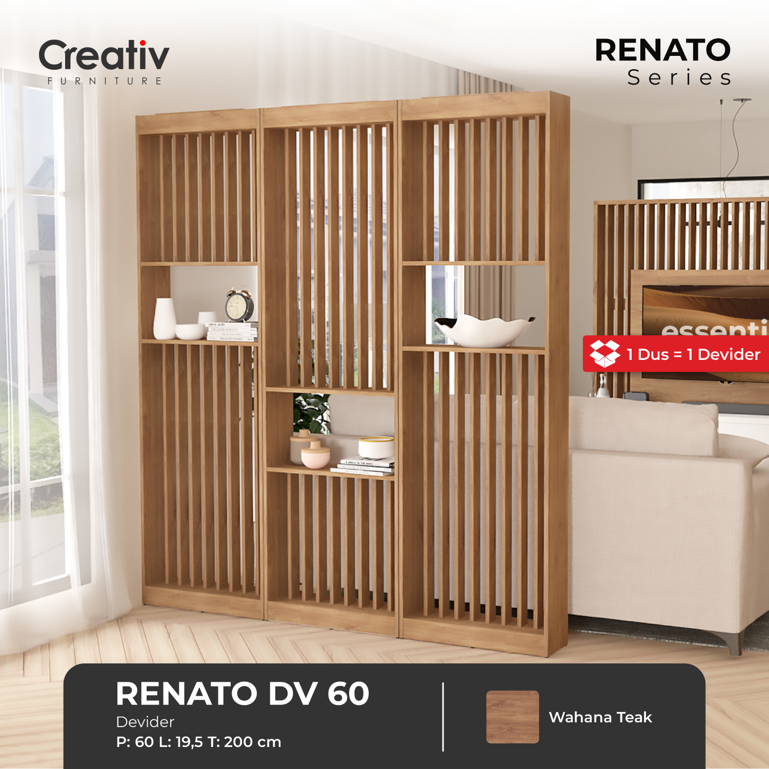 Devider_Divider_Pembatas Ruangan_Sekat Ruangan_Sekat Ruang Tamu_Ruang Keluarga_Ruang Tamu_Creativ Furniture