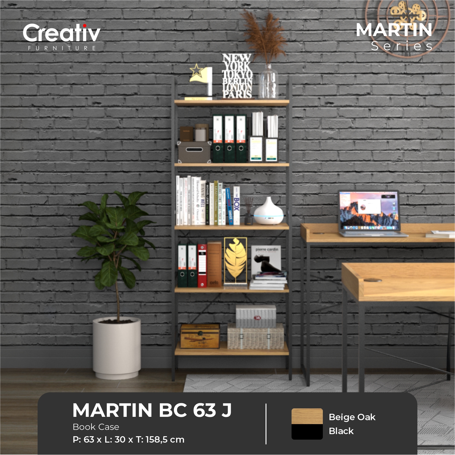 Martin BC 63 J_Rak Buku_Book Case_Creativ Furniture
